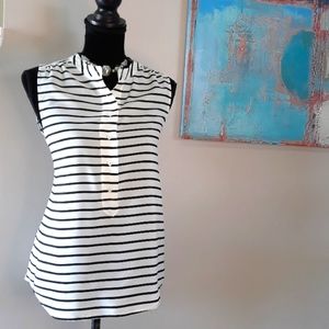 J. Crew/ Black/ White/ Sleeveless Top
